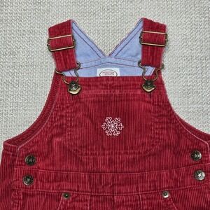 Vintage Talbots Kids Corduroy Bib Overalls Size 18M Snowflake Embroidered Unisex